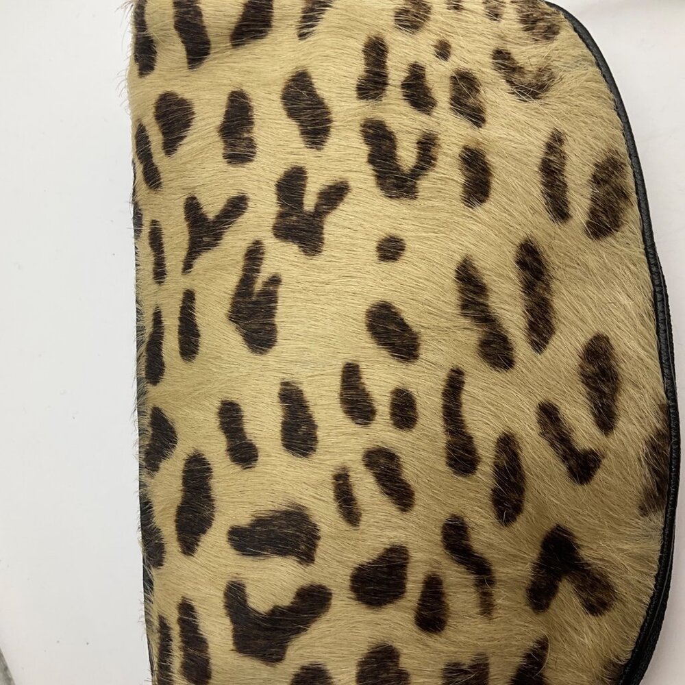 Made in Italy Leopard Print Leather Cowhide Small Crossbody Bag - Picture 6 of 14